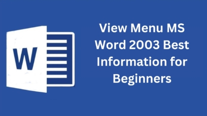 View Menu in MS Word 2003